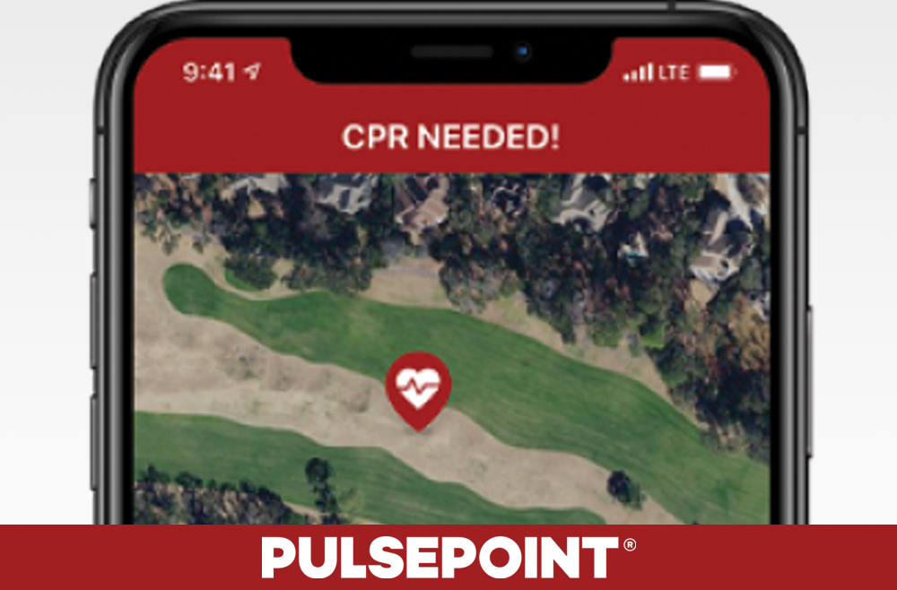 PulsePoint graphic with phone and logo